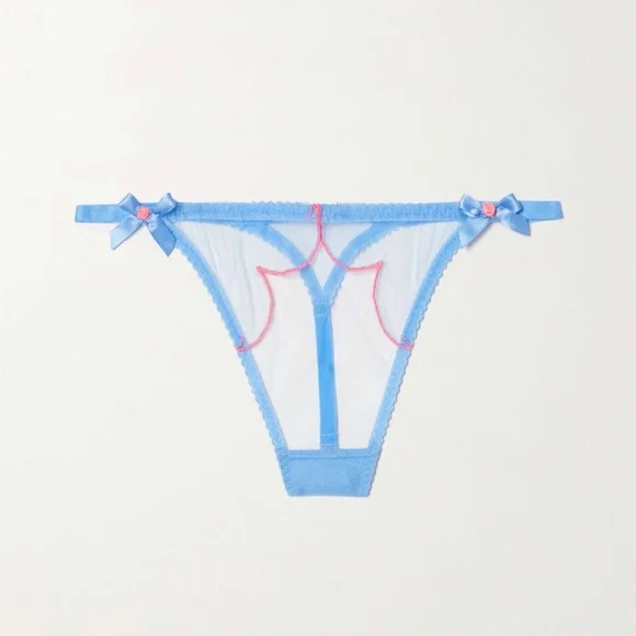 Agent Provocateur Lorna Blue Pink Thong NWT